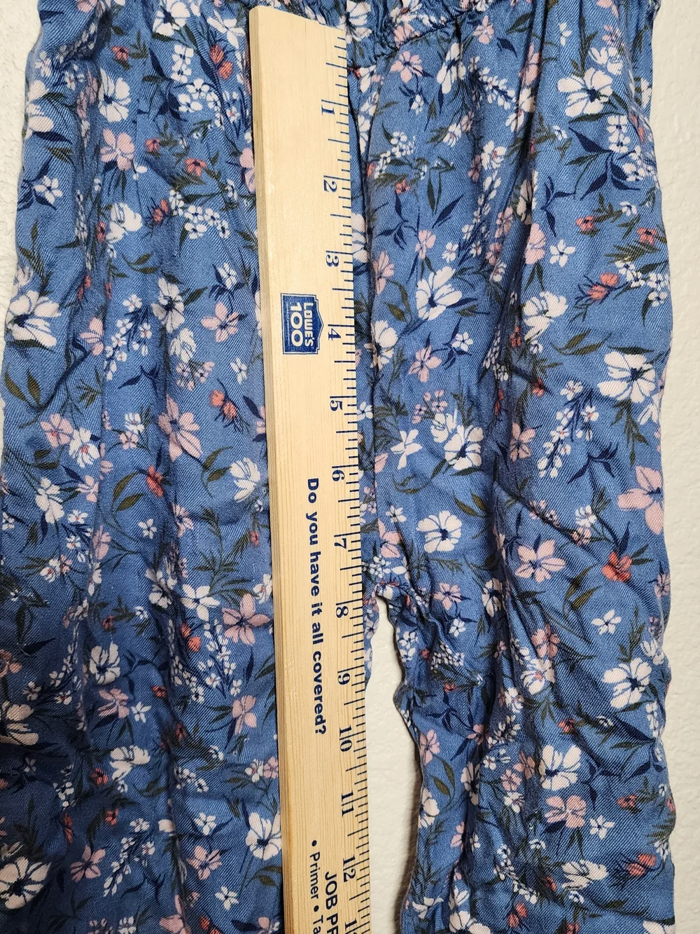OshKosh B'gosh Blue Floral Romper Cap Sleeves with Pink & White Accents
